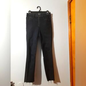 Abercrombie & Fitch High Rise Super Skinny Ankle Jeans Black Full ZIP Size 4R